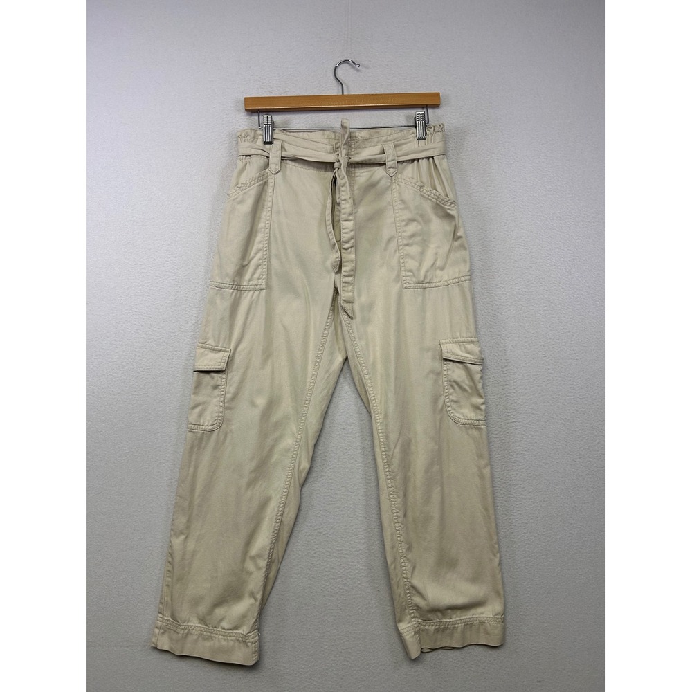 Utility Gorpcore Old Navy Womens Small Tan Khaki Paperbag Waist Cargo Pants